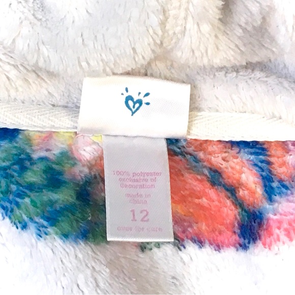 Justice Kids Rainbow Tie Dye Fleece Hoodie Sweatshirt Peace Stars Heart Zipper - Picture 11 of 14